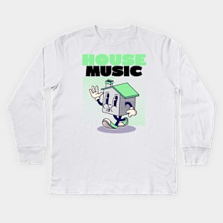 HOUSE MUSIC  - Character (green/black) Kids Long Sleeve T-Shirt